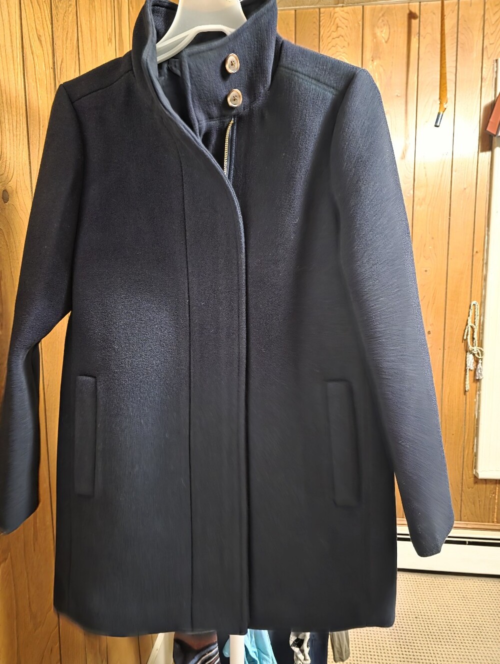 Brand New J. Crew Navy Funnel-Neck Pea Coat